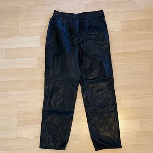 80s Women’s Black Leather Pants